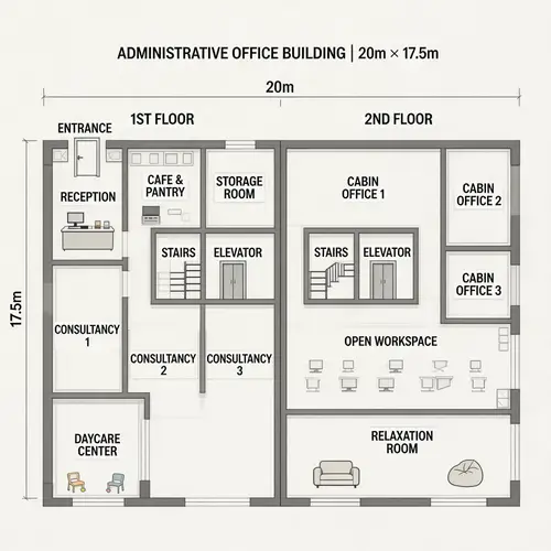 Detailed Floor Plan for Administrative Office Building