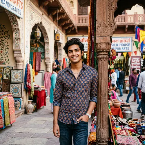 South Asian Boy with Dark Hair and Bright Eyes | Vibrant Cultural Setting