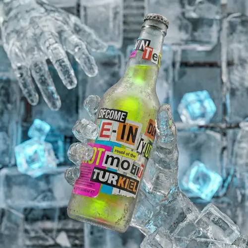 Vibrant Soda in Ice Hand - Neo-Dada Art