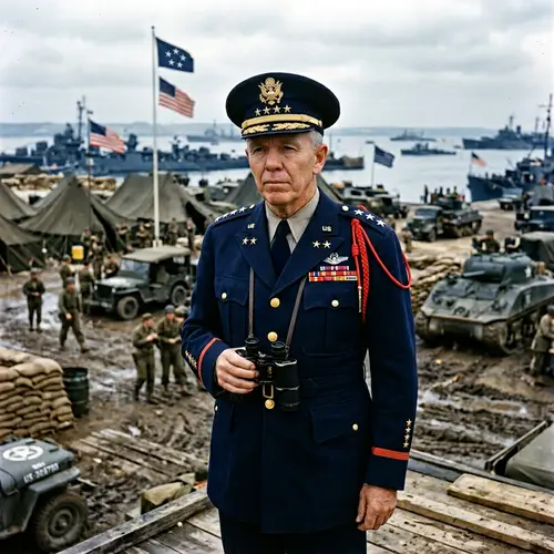5 Star General in Navy and Red WWII Colors