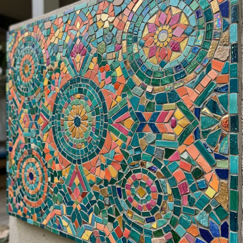 Intricate Mosaic Art: Colorful Tile Creations