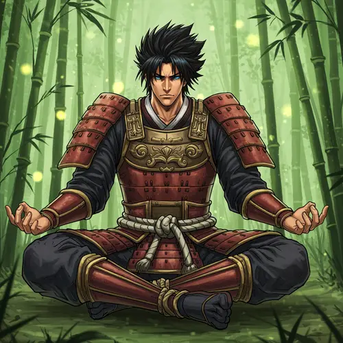 Manga Warrior Meditating: Find Inner Peace