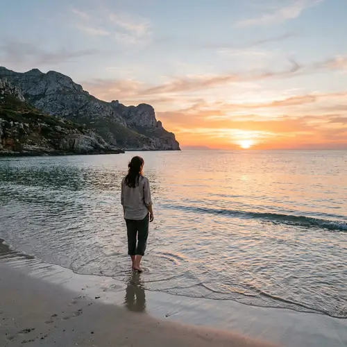 Tranquil Beach with Crystal Clear Shallow Waters
