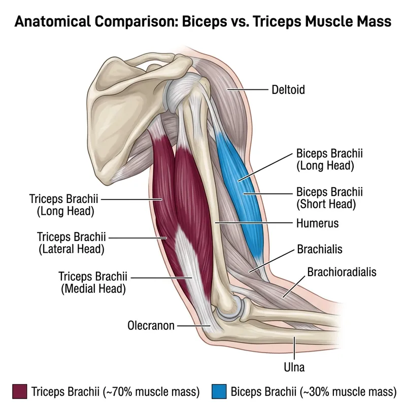 Anatomical Illustration of Muscular Arm: Triceps & Biceps Anatomical Illustration of Muscular Arm: Triceps & Biceps