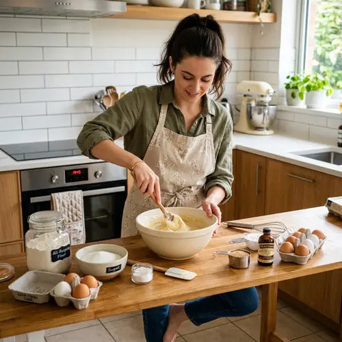 Baking a Cake in Modern Kitchen | Ariana Grande