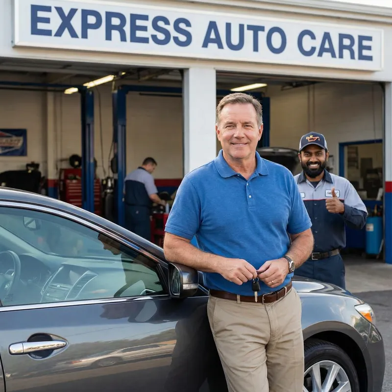 Happy Car Owner with Quality Service and Expertise | Top Car Service Center Happy Car Owner with Quality Service and Expertise | Top Car Service Center