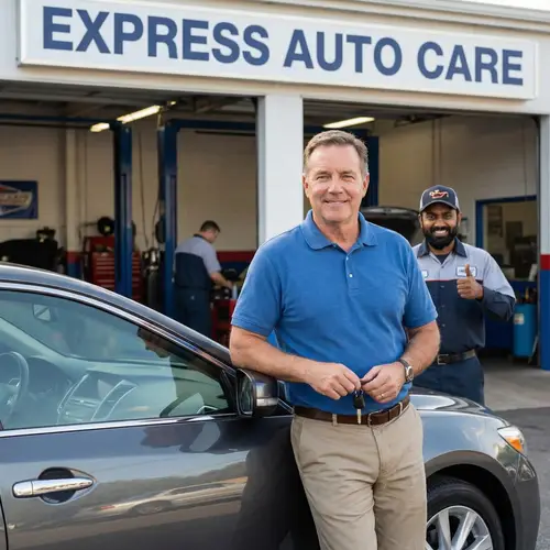Happy Car Owner at Quality Service Center | Car Service Specialists