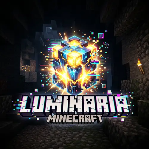 Luminaria: Minecraft Glitchy Block Logo