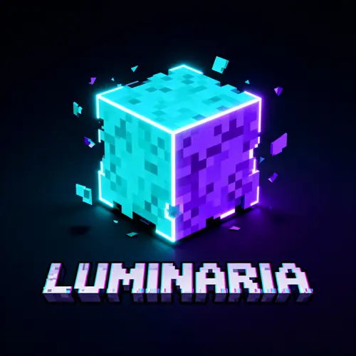 Luminaria: Minecraft Glitchy Block Logo