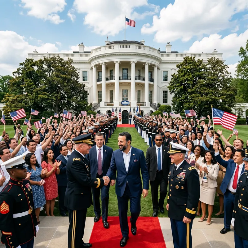 Patriotic Welcoming by US Army at White House Celebration