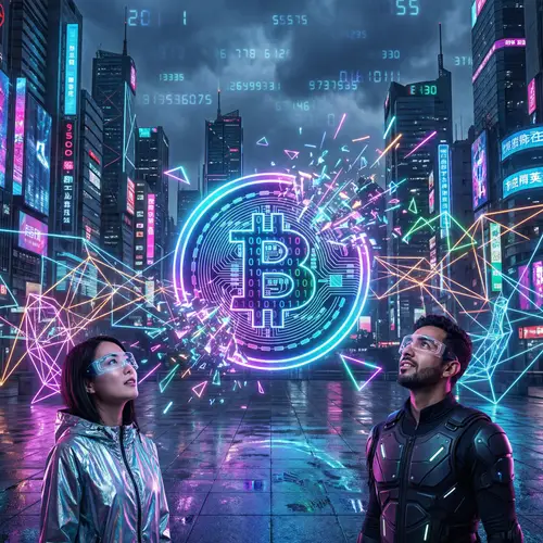 Digital Currency Explosion: Cyberpunk Blockchain Art