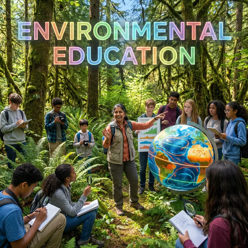 Colorful Environmental Education: Explore in Lush Green Forest