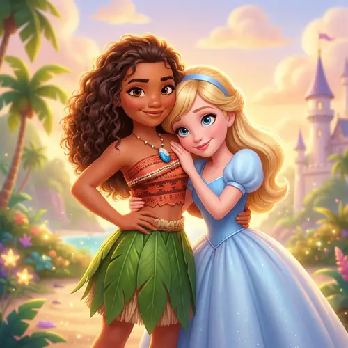 Heartwarming Embrace of Cartoon Characters