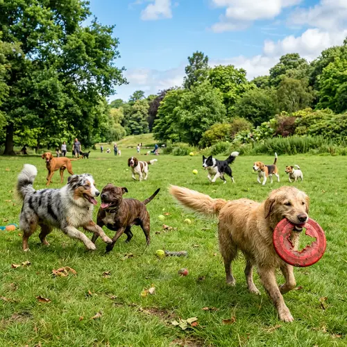 Playful Dogs Having Fun in the Sunshine