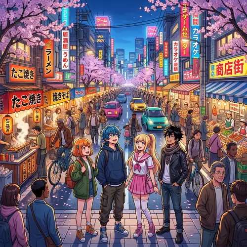 Vibrant Anime Cityscape Art - Shop Now