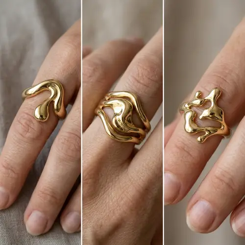 Organic Gold Ring Design - Art Jewelry