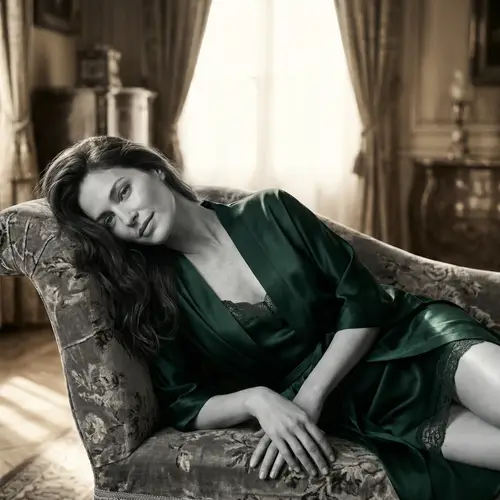 Luxury Fashion Editorial: Silk Robe & Lingerie Glamour