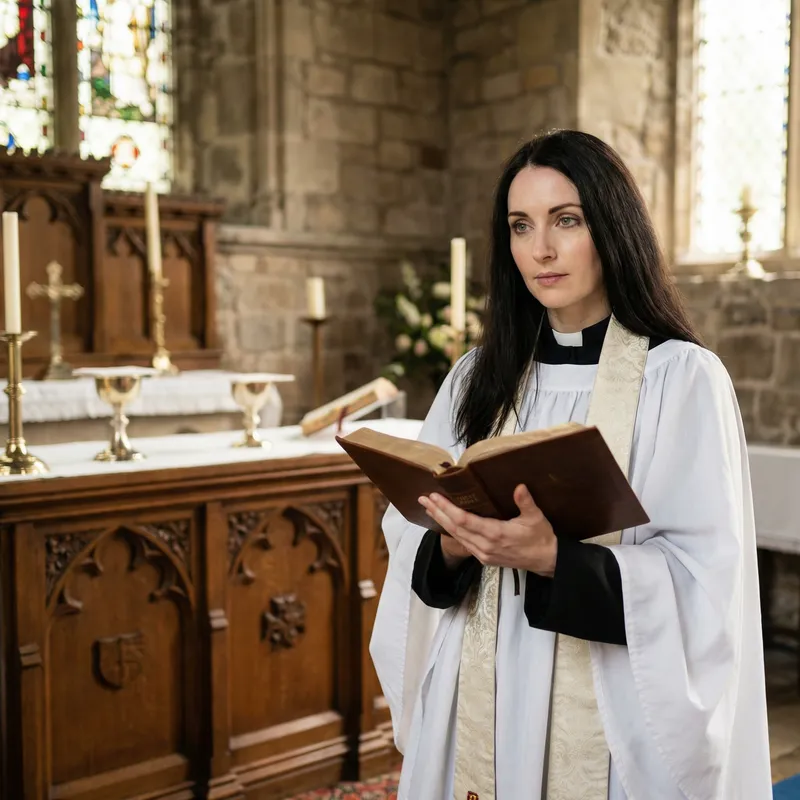 Lauren Jauregui: Dark-Haired Priest in Traditional Attire