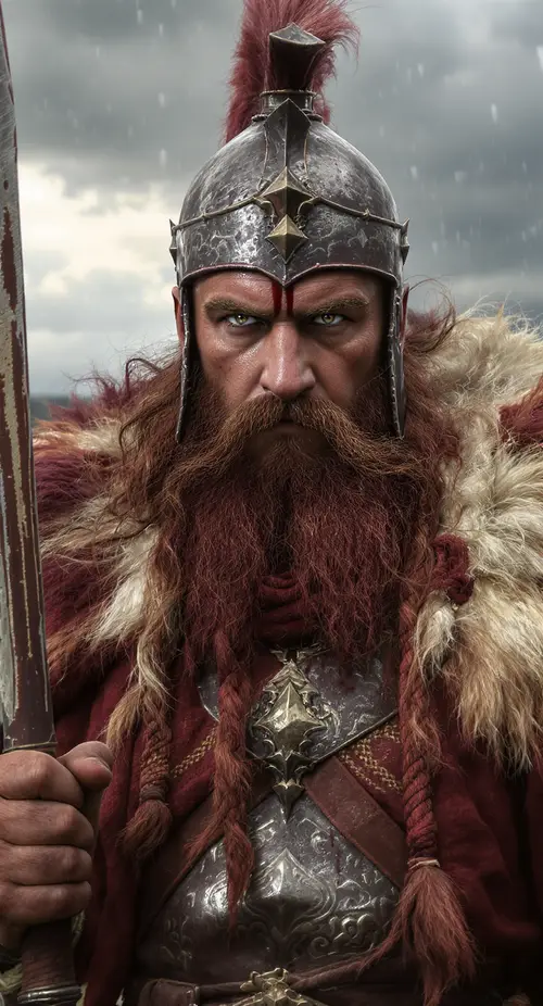 Epic Ancient Russian Bogatyr with Dignified Armor