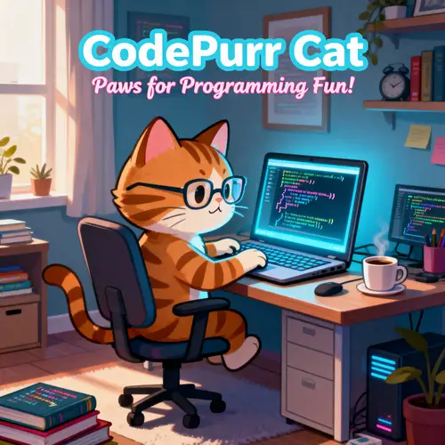 Humorous Cat Programmer YouTube Banner Design