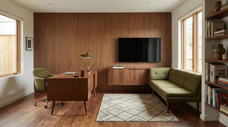 Stylish Mid-Century Modern Home Office Design