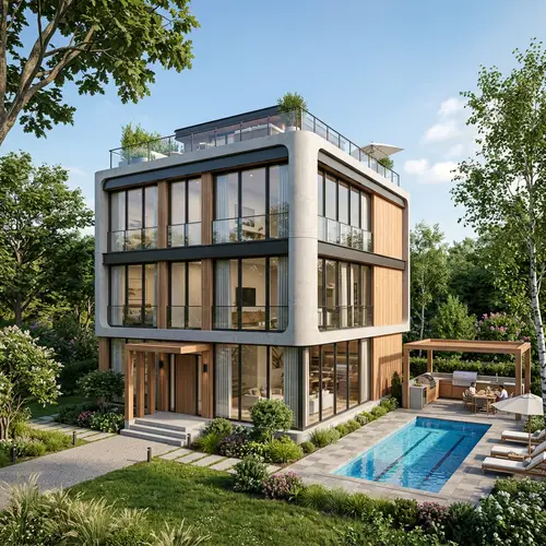 Modern 3-Story Cube-Shaped Residence Design