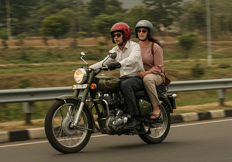 Cinematic Ride on a Royal Enfield Bullet 350