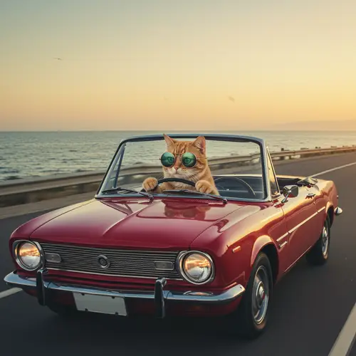 Cat Running a Car - Fun and Adorable Moments