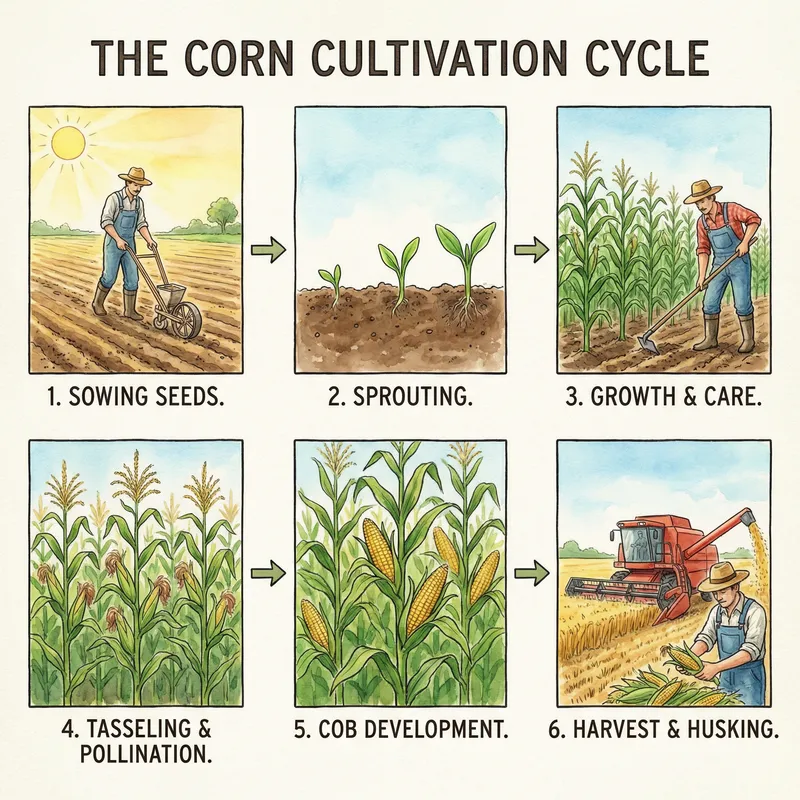 Corn Cultivation Steps Explained Diagram