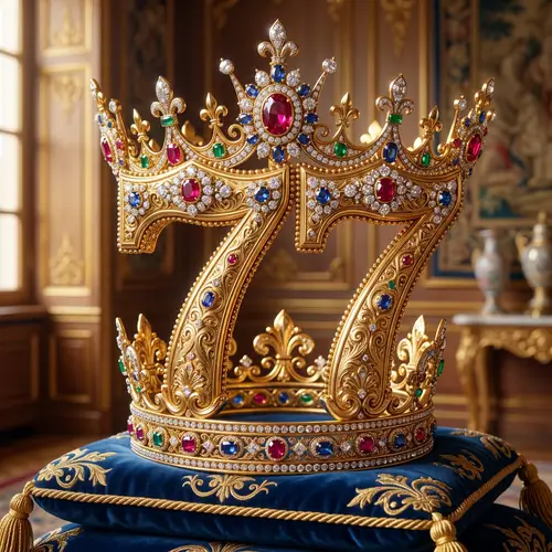 Regal Crown Number 77 with Jewel Adornments