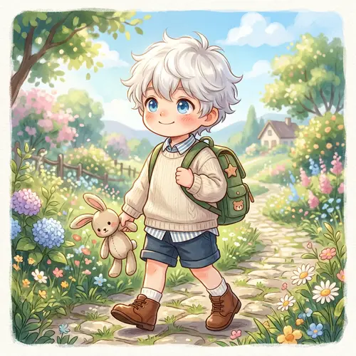 Charming Little Boy with White Hair and Blue Eyes | Anime Aesthetics