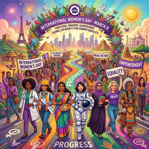 International Women's Day Illustration: Celebrating Diversity & Empowerment