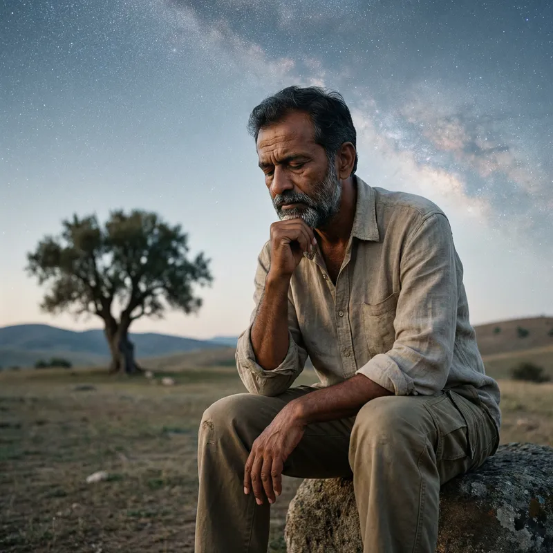 Contemplative South Asian Man - The Thinking Philosopher