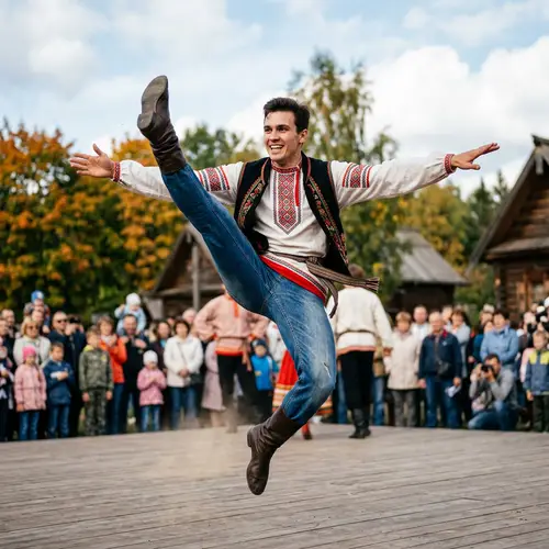 Kazachok Dance with Jeans Style