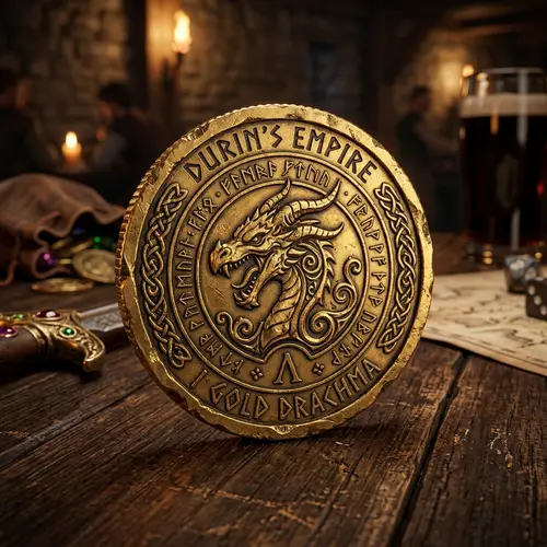 3D Fantasy Gold Coin for Dungeons & Dragons Games
