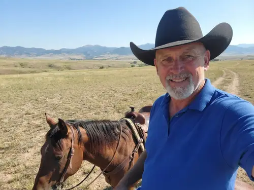 Cowboy on Horse in Open Range Adventure