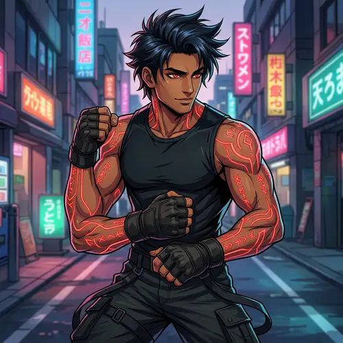 Captivating South Asian Man with Athletic Build | Anime-inspired Art