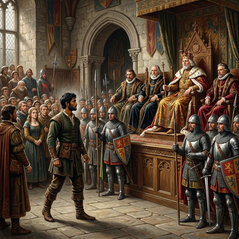 Defiance in a Medieval Throne Room Scene