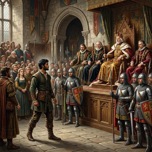 Defiance in a Medieval Throne Room Scene