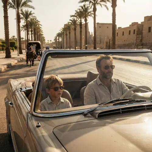 Cinematic Vintage Car Drive in Egypt | Silent Narratives