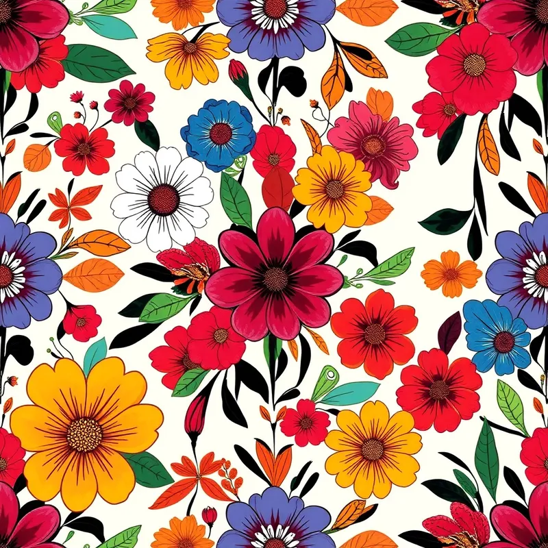 Vibrant Floral Clothing Patterns - Seamless Designs