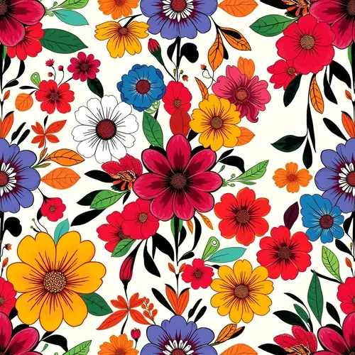 Vibrant Floral Clothing Patterns - Seamless Designs