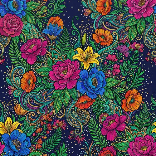 Vibrant Floral Clothing Patterns - Seamless Designs