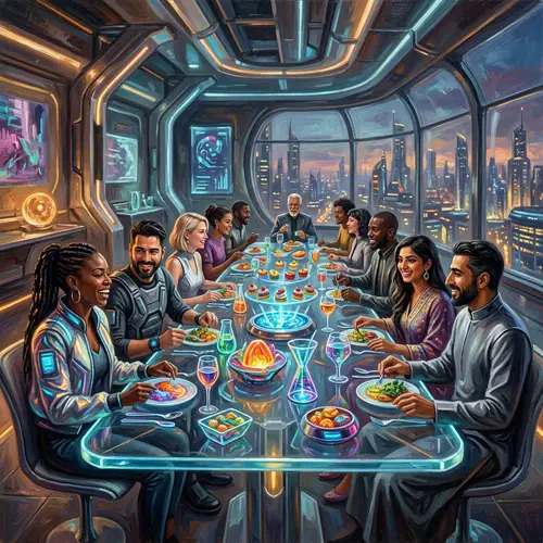 Futuristic Feast in 2050: High-Tech Dining Experience