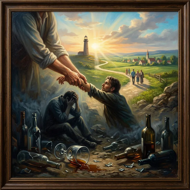 Alcoholism Awareness & Prevention Illustration