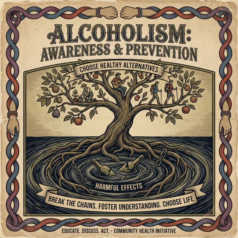 Traditional Poster Making for Alcoholism Awareness & Prevention