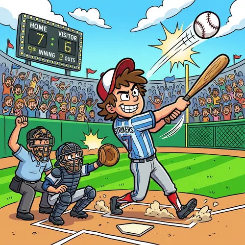 Fun Sports Cartoon Baseball Illustrations