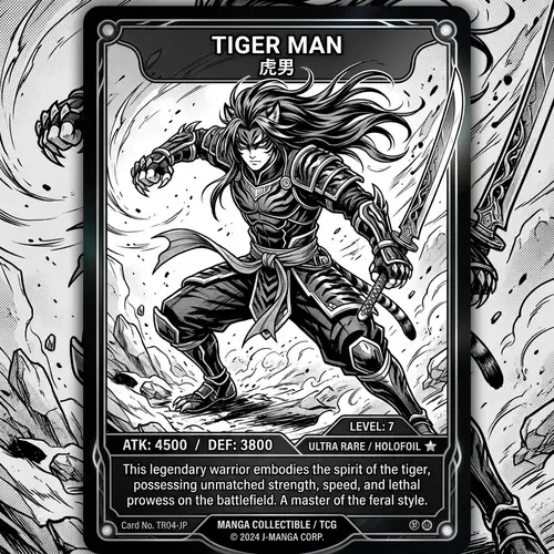 Tiger Man Manga Character - Exclusive Trading Card Art
