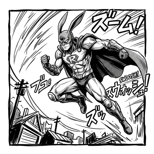 Rabbit Man: Dynamic Manga-Style Superhero Art