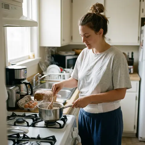 Casual Breakfast: T-Shirt and Wet Diaper Look